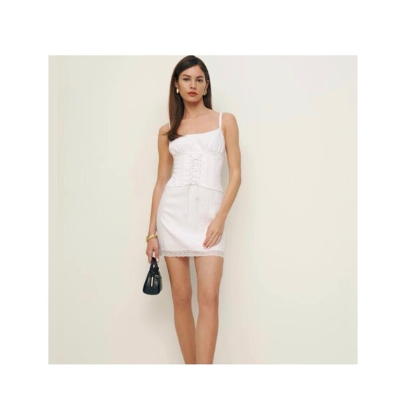 Reformation Ainsley Size 2 Linen Mini Linen Dress New NWT $248 - Picture 1 of 16